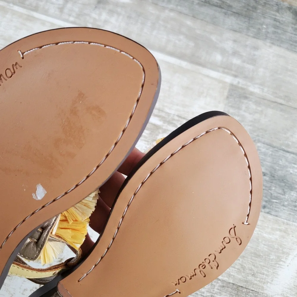 Sam Edelman Gillie Mini Girls Sandal Sz 13 Yellow Desert Sun Ankle Strap Flat